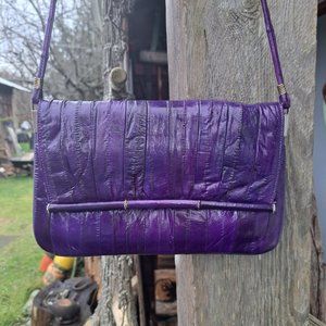 Vintage royal purple genuine eel skin purse.